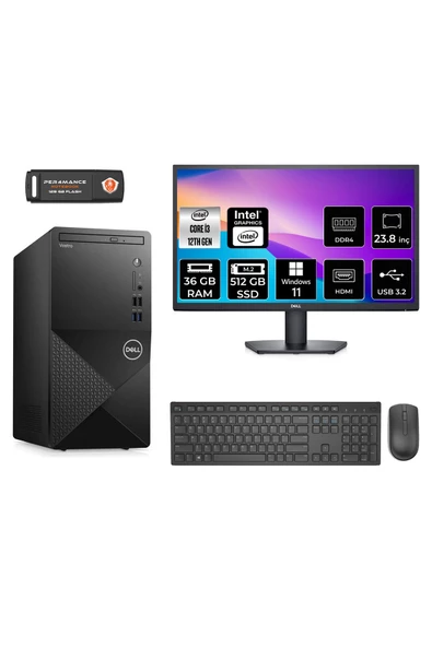 Dell VOSTRO 3910 AEN3910S132 i3 12100 36GB RAM 512GB SSD 23.8" W11P MASAÜSTÜ BİLGİSAYAR