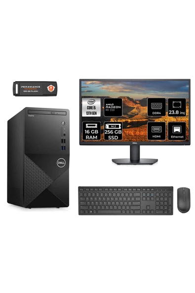Dell VOSTRO 3020 AE20463020S161 i5 13400 16GB RAM 256GB SSD RX550 4GB 23.8" FDOS MASAÜSTÜ BİLGİSAYAR