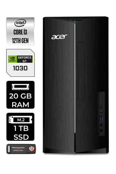ACER ASPİRE TC1760 EDTBHUEM004468 i3 12100 20GB RAM 1TB SSD GT1030 FDOS MASAÜSTÜ BİLGİSAYAR