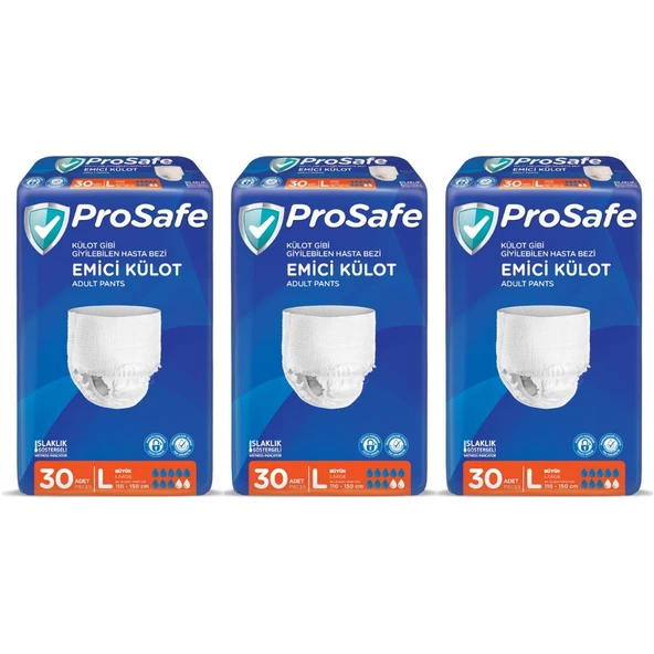 Prosafe Emici Külot Büyük Boy L 30'lu 3 Adet Hasta Bezi