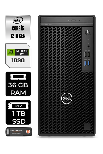 Dell OPTIPLEX 3000 EN010O3000583 i5 12500 36GB RAM 1TB SSD GT1030 W11P MASAÜSTÜ BİLGİSAYAR