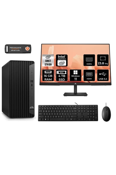HP PRO TOWER 400 G9 AE6U3M9EAS115 i7 12700 16GB RAM 4TB SSD 23.8" W11P MASAÜSTÜ BİLGİSAYAR ürün görseli