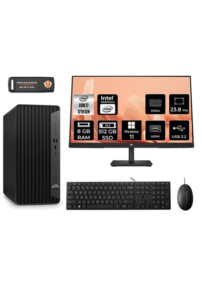 HP PRO TOWER 400 G9 AE6U3M9EAS102 i7 12700 8GB RAM 512GB SSD 23.8" W11P MASAÜSTÜ BİLGİSAYAR