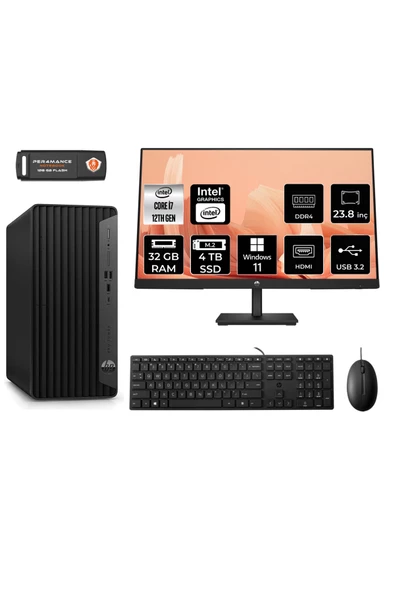 HP PRO TOWER 400 G9 AE6U3M9EAS130 i7 12700 32GB RAM 4TB SSD 23.8" W11P MASAÜSTÜ BİLGİSAYAR