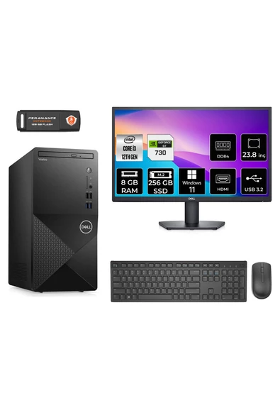 Dell VOSTRO 3910 AEN3910S401 i3 12100 8GB RAM 256GB SSD GT730 4GB 23.8" W11P MASAÜSTÜ BİLGİSAYAR