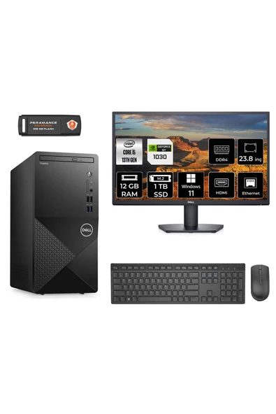Dell VOSTRO 3020 AE20463020S558 i5 13400 12GB RAM 1TB SSD GT1030 4GB 23.8" W11P MASAÜSTÜ BİLGİSAYAR
