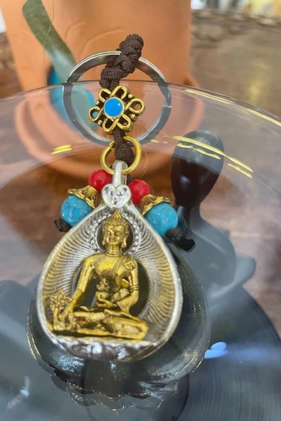 Feng Shui Bereket Şans Mutluluk Buda Budha Mistik Düğüm Feng Sui Anahtarlık - 3