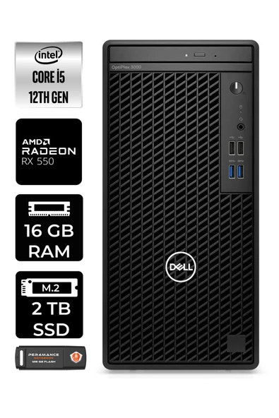 Dell OPTIPLEX 3000 EN010O3000164 i5 12500 16GB RAM 2TB SSD RX550 FDOS MASAÜSTÜ BİLGİSAYAR