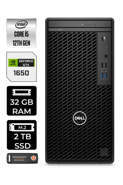 Dell OPTIPLEX 3000 EN010O3000729 i5 12500 32GB RAM 2TB SSD GTX1650 W11P MASAÜSTÜ BİLGİSAYAR