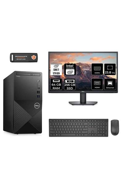 Dell VOSTRO 3910 AEM3910S046 i7 12700 64GB RAM 256GB SSD 23.8" FDOS MASAÜSTÜ BİLGİSAYAR