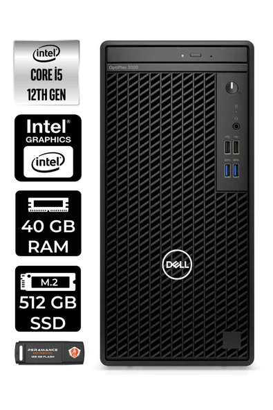 Dell OPTIPLEX 3000 EN010O3000087 i5 12500 40GB RAM 512GB SSD W11H MASAÜSTÜ BİLGİSAYAR