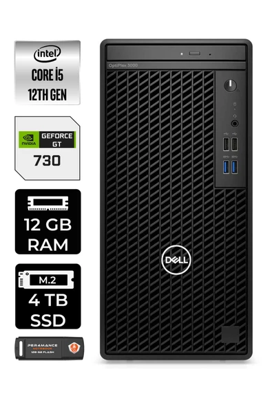 Dell OPTIPLEX 3000 EN010O3000410 i5 12500 12GB RAM 4TB SSD GT730 W11P MASAÜSTÜ BİLGİSAYAR