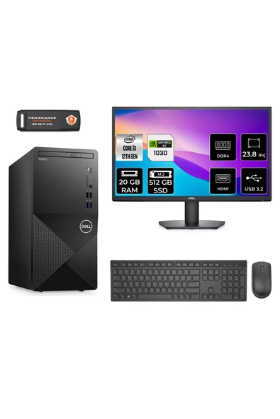 Dell VOSTRO 3910 AEN3910S467 i3 12100 20GB RAM 512GB SSD GT1030 4GB 23.8" FDOS MASAÜSTÜ BİLGİSAYAR