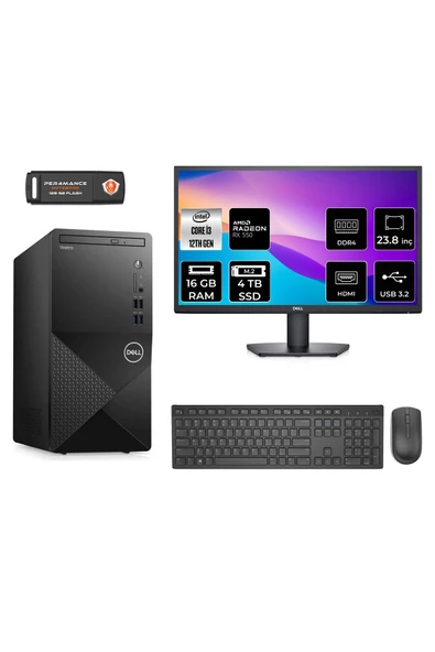 Dell VOSTRO 3910 AEN3910S165 i3 12100 16GB RAM 4TB SSD RX550 4GB 23.8" FDOS MASAÜSTÜ BİLGİSAYAR