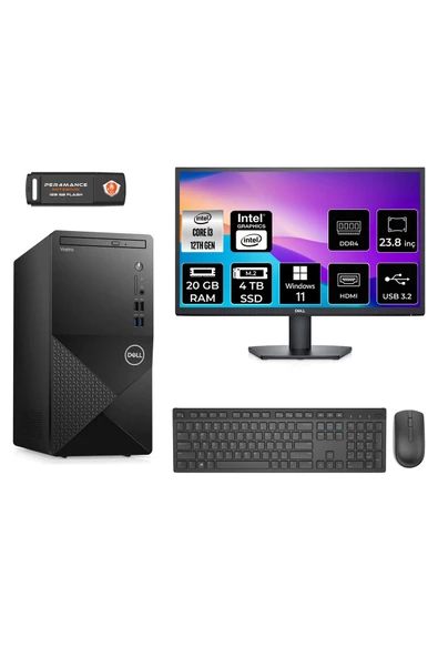 Dell VOSTRO 3910 AEN3910S070 i3 12100 20GB RAM 4TB SSD 23.8" W11H MASAÜSTÜ BİLGİSAYAR