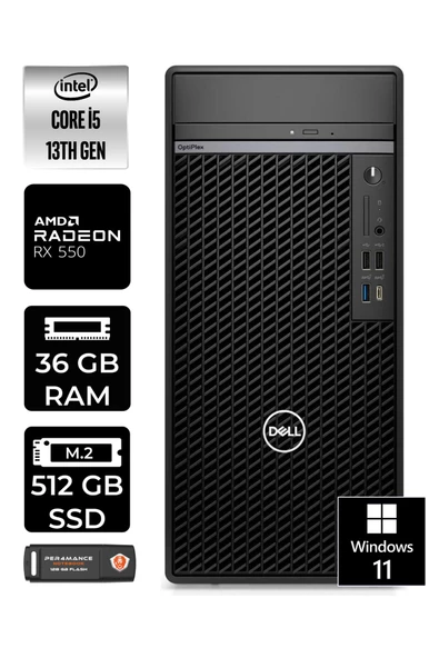 Dell OPTIPLEX 7010 EN010O7010282 i5 13500 36GB RAM 512GB SSD RX550 W11P MASAÜSTÜ BİLGİSAYAR