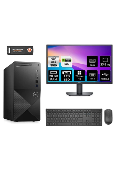 Dell VOSTRO 3910 AEN3910S568 i3 12100 20GB RAM 1TB SSD GT1030 4GB 23.8" W11P MASAÜSTÜ BİLGİSAYAR