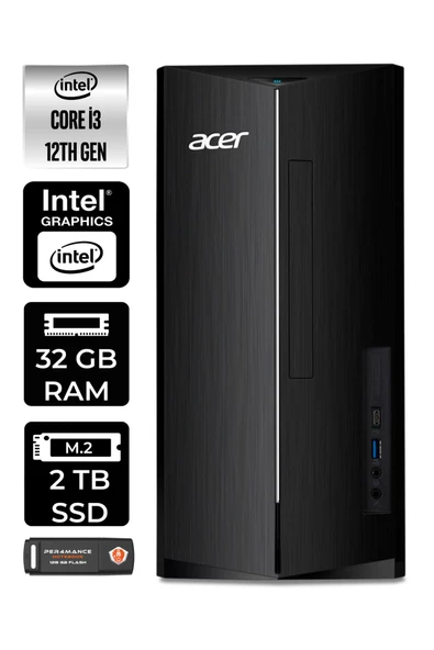 ACER ASPİRE TC1760 EDTBHUEM004029 i3 12100 32GB RAM 2TB SSD FDOS MASAÜSTÜ BİLGİSAYAR