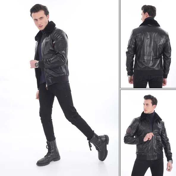 CAT3B ( SIYAH ) DERI PILOT MONTU - 6