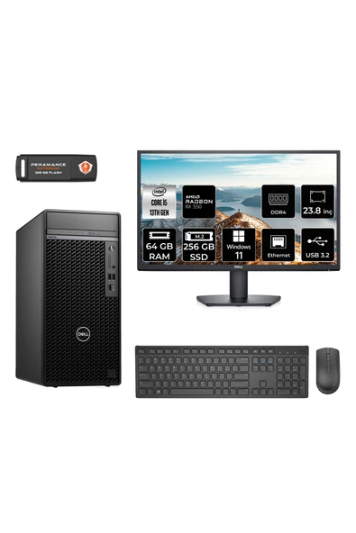 Dell OPTILEX 7010 AEO7010S246 i5 13500 64GB RAM 256GB SSD RX550 4GB 23.8" W11H MASAÜSTÜ BİLGİSAYAR