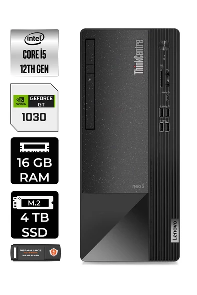 LENOVO Neo 50T 11SE00BJTXE465 i5 12400 16GB RAM 4TB SSD GT1030 FDOS MASAÜSTÜ BİLGİSAYAR