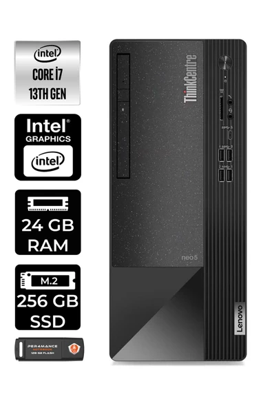 LENOVO Neo 50T 12JD0008TRE021 i7 13700 24GB RAM 256GB SSD FDOS MASAÜSTÜ PC & PER4 BELLEK