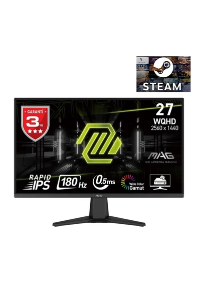Msı Mag 275Qf 27 2560X1440 180Hz 0.5Ms Hdmı Dp Adaptive Sync Gaming Monitör