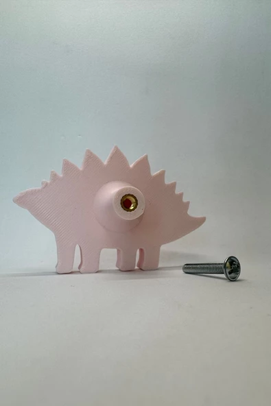 Pomerol Pembe Dino 5 Dolap Kulpu-Çocuk Odası, Mutfak ve Banyo İçin Modern, Sevimli ve Dayanıklı Mobilya Kulp - 5
