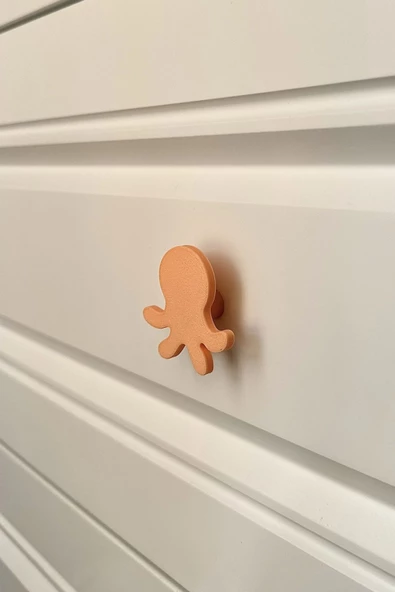 Pomerol Turuncu Ahtapot Dolap Kulpu-Çocuk Odası, Mutfak ve Banyo İçin Modern ve Dayanıklı Mobilya Kulp, DH - 2