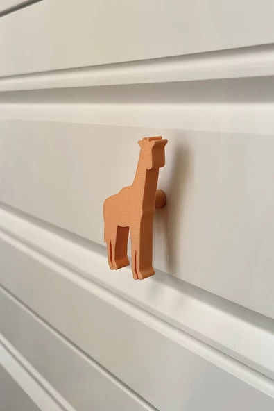 Pomerol Turuncu Zürafa Dolap Kulpu - Çocuk Odası, Mutfak ve Banyo İçin Modern, Şık ve Dayanıklı Mobilya Kulp - 2