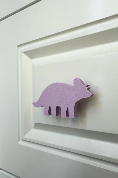 Pomerol Mor Dino 6 Dolap Kulpu -Çocuk Odası, Mutfak ve Banyo İçin Modern, Sevimli ve Dayanıklı Mobilya Kulp