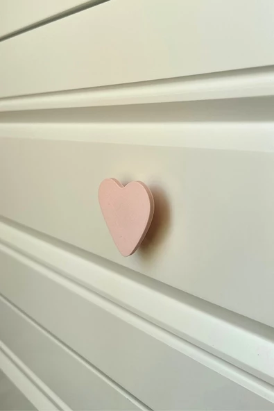 Pomerol Pembe Kalp Dolap Kulpu - Çocuk Odası, Mutfak ve Banyo İçin Modern, Şık ve Dayanıklı Mobilya Kulp, DK - 2