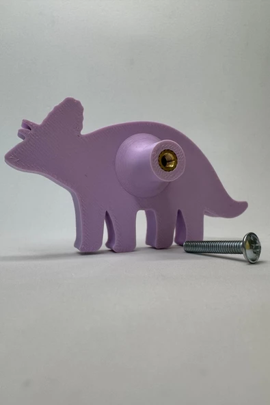 Pomerol Mor Dino 6 Dolap Kulpu -Çocuk Odası, Mutfak ve Banyo İçin Modern, Sevimli ve Dayanıklı Mobilya Kulp - 5