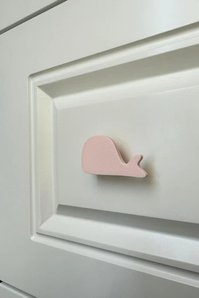 Pomerol Pembe Balina Dolap Kulpu-Çocuk Odası, Mutfak ve Banyo İçin Modern, Şık ve Dayanıklı Mobilya Kulp, DH