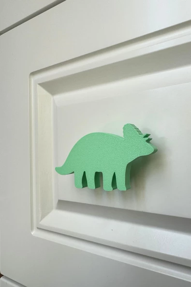 Pomerol Yeşil Dino 6 Dolap Kulpu - Çocuk Odası, Mutfak ve Banyo İçin Modern ve Dayanıklı Mobilya Kulp