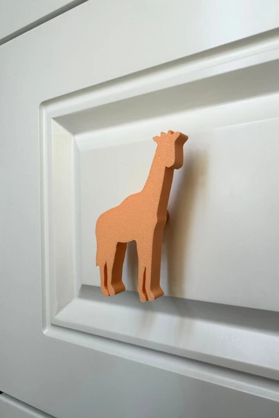Pomerol Turuncu Zürafa Dolap Kulpu - Çocuk Odası, Mutfak ve Banyo İçin Modern, Şık ve Dayanıklı Mobilya Kulp