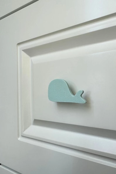 Pomerol Mavi Balina Dolap Kulpu -Çocuk Odası, Mutfak ve Banyo İçin Modern, Şık ve Dayanıklı Mobilya Kulp, DH