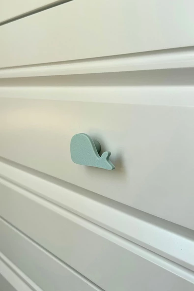 Pomerol Mavi Balina Dolap Kulpu -Çocuk Odası, Mutfak ve Banyo İçin Modern, Şık ve Dayanıklı Mobilya Kulp, DH - 2