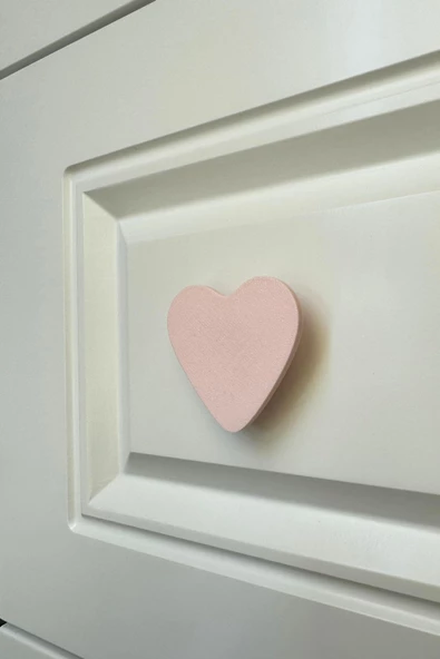 Pomerol Pembe Kalp Dolap Kulpu - Çocuk Odası, Mutfak ve Banyo İçin Modern, Şık ve Dayanıklı Mobilya Kulp, DK