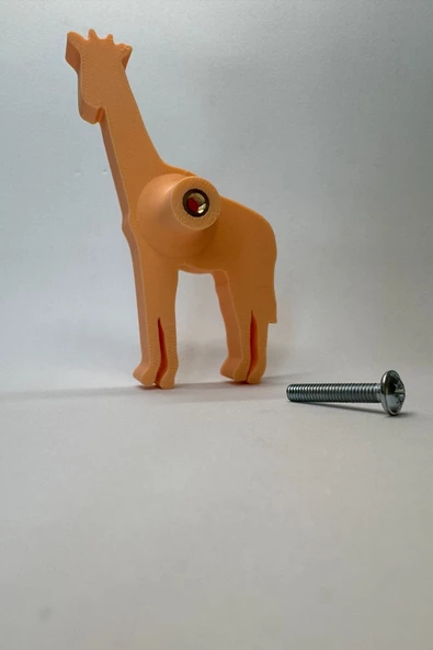 Pomerol Turuncu Zürafa Dolap Kulpu - Çocuk Odası, Mutfak ve Banyo İçin Modern, Şık ve Dayanıklı Mobilya Kulp - 5