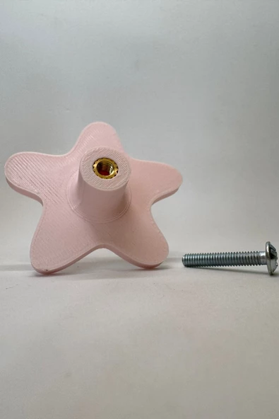 Pomerol Pembe Yıldız Dolap Kulpu - Çocuk Odası ve Modern Mutfaklar İçin Zarif Mobilya Kulbu, DY - 5