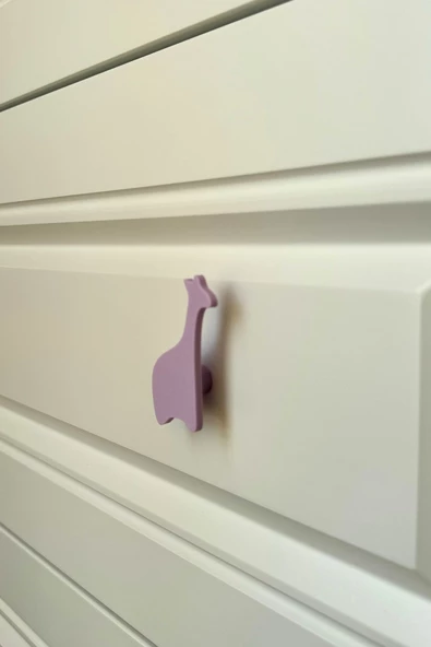 Pomerol Mor Zürafa Dolap Kulpu - Çocuk Odası, Mutfak ve Banyo İçin Modern ve Dayanıklı Mobilya Kulp, DH - 2