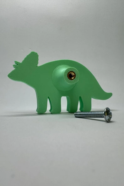 Pomerol Yeşil Dino 6 Dolap Kulpu - Çocuk Odası, Mutfak ve Banyo İçin Modern ve Dayanıklı Mobilya Kulp - 5