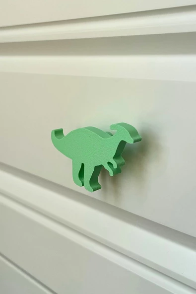 Pomerol Yeşil Dino2 Dolap Kulpu -Çocuk Odası, Mutfak ve Banyo İçin Modern, Sevimli ve Dayanıklı Mobilya Kulp - Resim 2