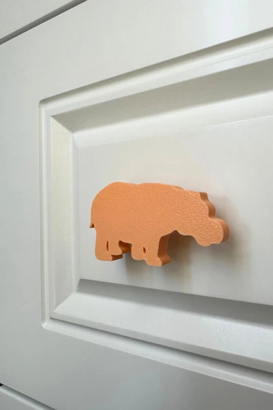Pomerol Turuncu Hipopotam Dolap Kulpu - Çocuk Odası, Mutfak ve Banyo İçin Modern Mobilya Kulp