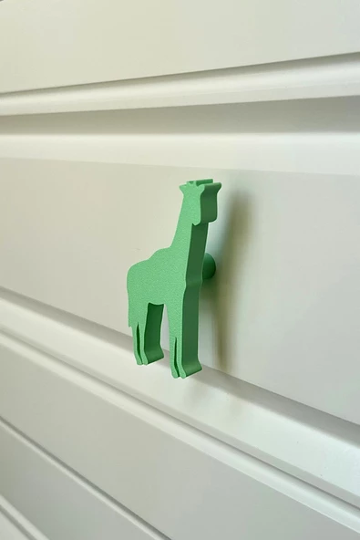 Pomerol Yeşil Zürafa Dolap Kulpu - Çocuk Odası, Mutfak ve Banyo İçin Modern, Şık ve Dayanıklı Mobilya Kulp - 2