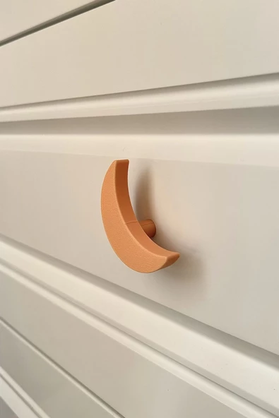 Pomerol Turuncu Ay Dolap Kulpu - Çocuk Odası, Mutfak ve Banyo İçin Enerjik ve Dayanıklı Mobilya Kulp - 2