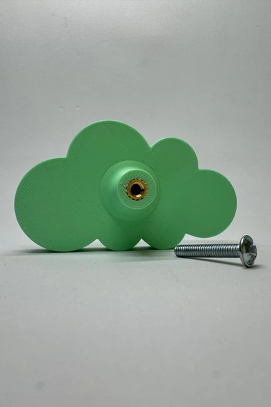 Pomerol Yeşil Bulut Dolap Kulpu - Çocuk Odası, Mutfak ve Banyo İçin Canlı ve Dayanıklı Mobilya Kulp - 5