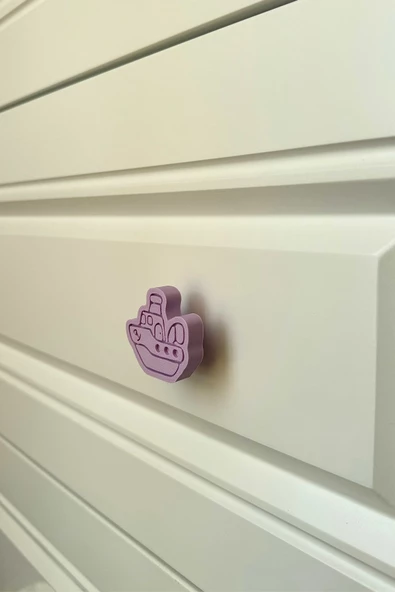 Pomerol Mor Gemi Dolap Kulpu - Çocuk Odaları, Mutfak ve Banyo Dolapları İçin Eğlenceli ve Şık Kulp - 2