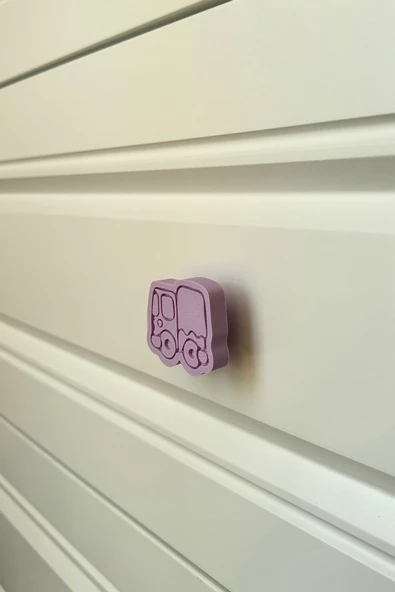 Pomerol Mor Kamyon Dolap Kulpu - Çocuk Odaları ve Modern Mutfaklar İçin Eğlenceli ve Dayanıklı Mobilya Kulpu - 2